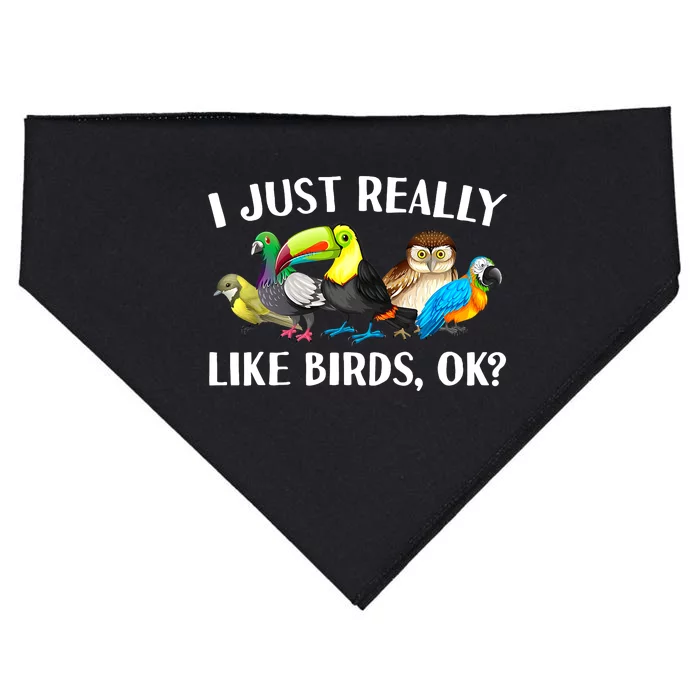 Cool Bird Lover Bird Watcher Nerd Parrot Birds USA-Made Doggie Bandana