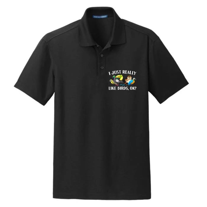 Cool Bird Lover Bird Watcher Nerd Parrot Birds Dry Zone Grid Performance Polo