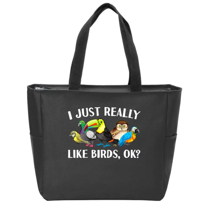 Cool Bird Lover Bird Watcher Nerd Parrot Birds Zip Tote Bag