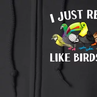 Cool Bird Lover Bird Watcher Nerd Parrot Birds Full Zip Hoodie