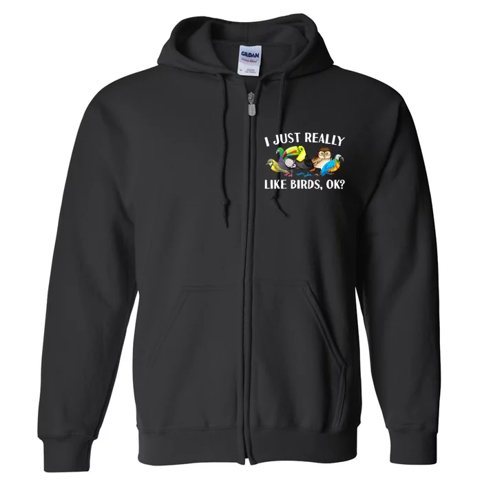 Cool Bird Lover Bird Watcher Nerd Parrot Birds Full Zip Hoodie