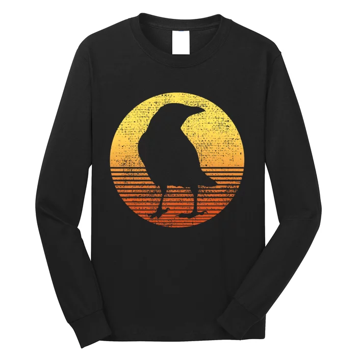 Crow Bird Lover Gift Raven Vintage Long Sleeve Shirt