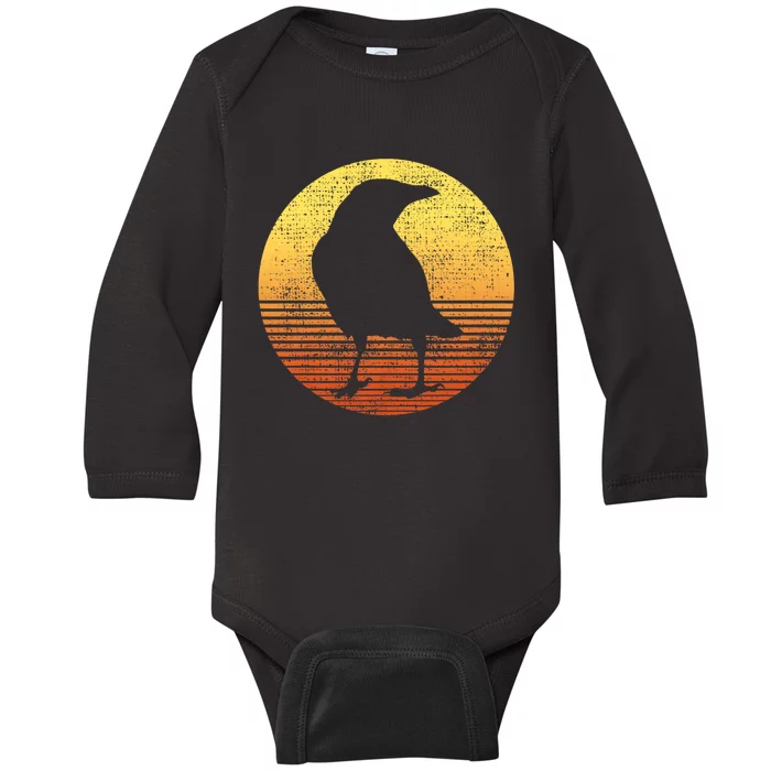 Crow Bird Lover Gift Raven Vintage Baby Long Sleeve Bodysuit