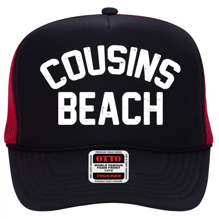 Cousins Beach Logo High Crown Mesh Trucker Hat