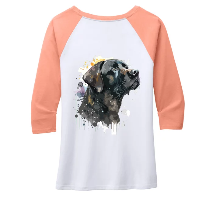 Cute Black Lab Black Labrador Retriever Puppy Dog Mom Animal Women's Tri-Blend 3/4-Sleeve Raglan Shirt