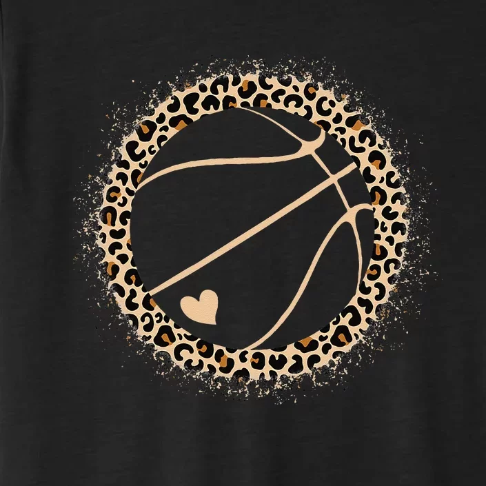 Cute Basketball Leopard Print Women Girls Basketball Lover ChromaSoft Performance T-Shirt