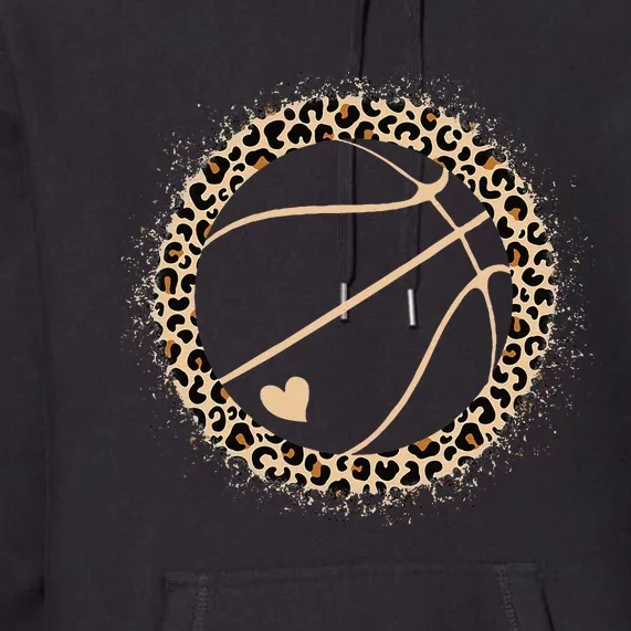 Cute Basketball Leopard Print Women Girls Basketball Lover Premium Hoodie