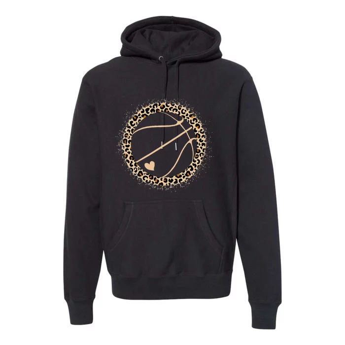 Cute Basketball Leopard Print Women Girls Basketball Lover Premium Hoodie