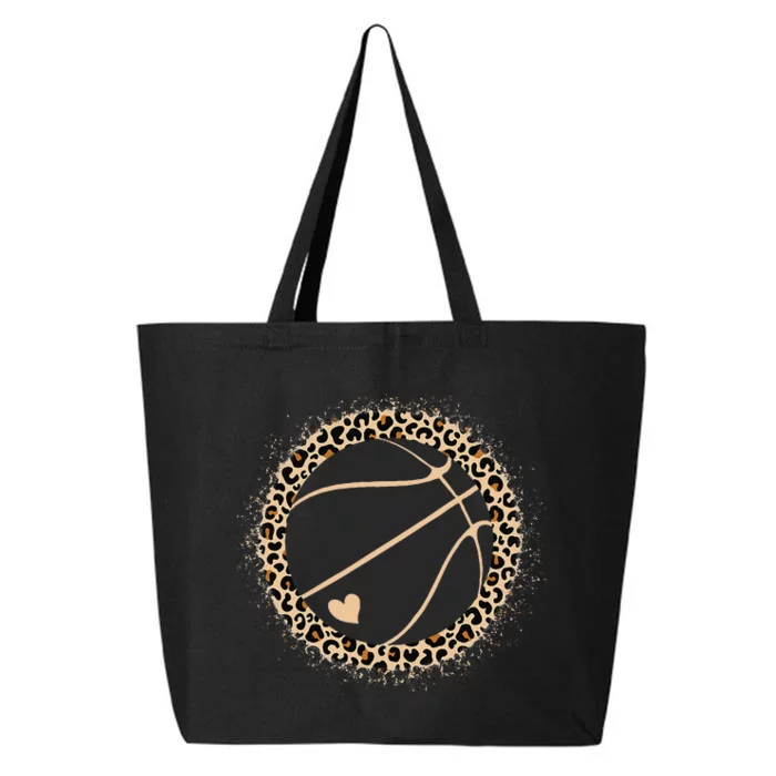 Cute Basketball Leopard Print Women Girls Basketball Lover 25L Jumbo Tote