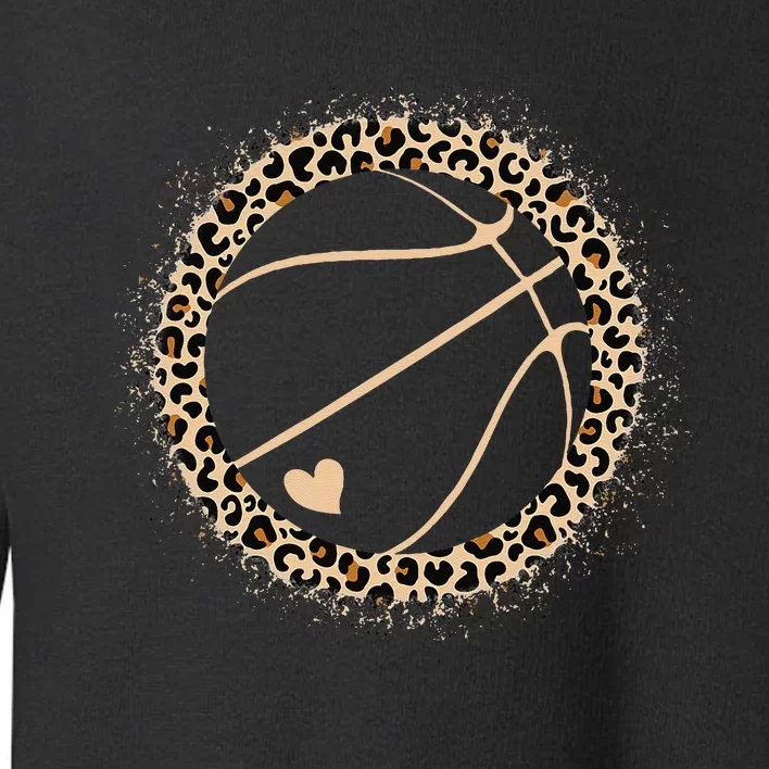 Cute Basketball Leopard Print Women Girls Basketball Lover Toddler Sweatshirt