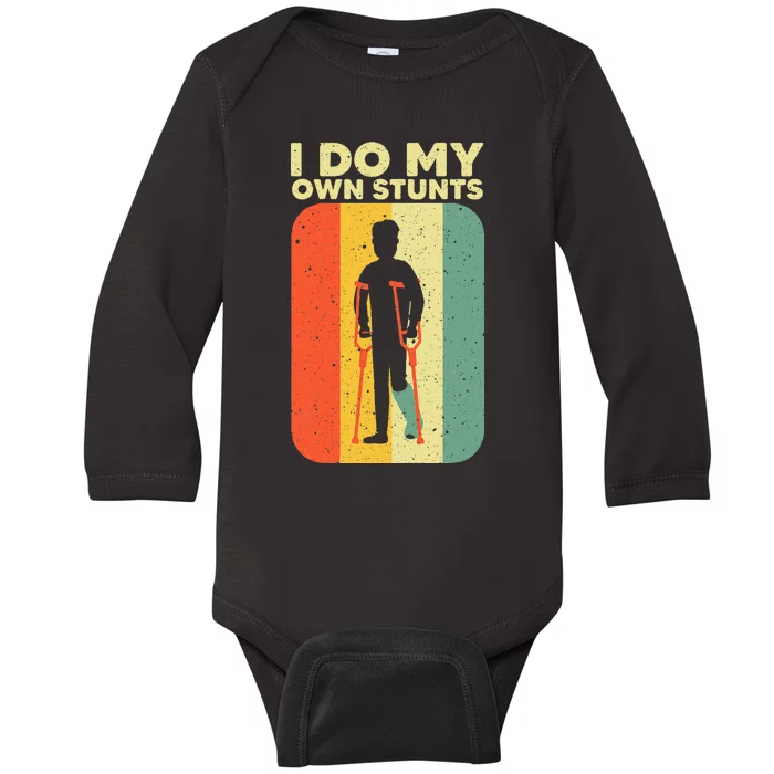 Cool Broken Leg Design Broken Leg Ankle Foot Baby Long Sleeve Bodysuit