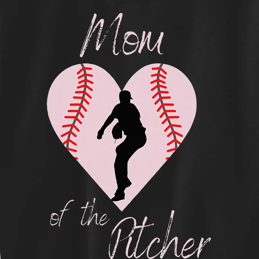 Cute Baseball Love Heart Mom Of The Pitcher Mothers Day Gift Kids Sweatshirt