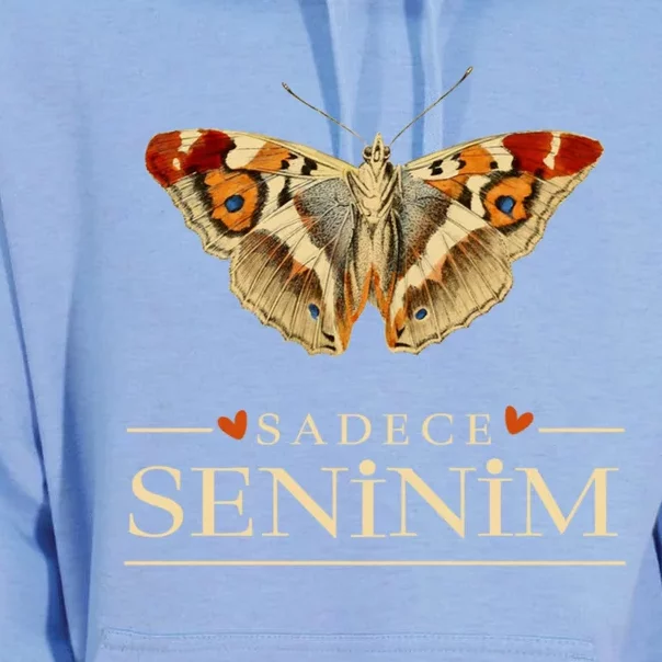 Cute Butterfly Love Outfit Gift Sadece Seninim (Turquoise) Meaningful Gift Unisex Surf Hoodie