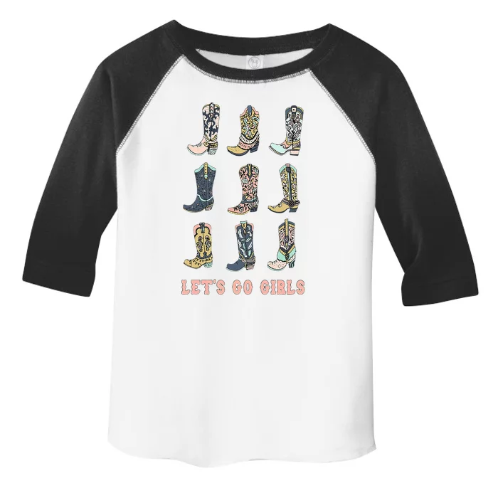 Cowgirl Boot Lets Go Howdy Western Cowgirl Toddler Fine Jersey T-Shirt