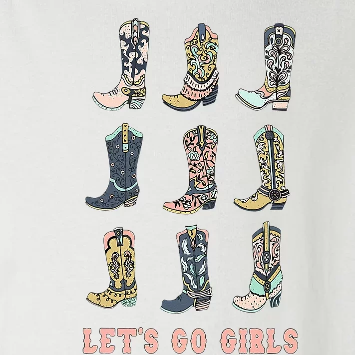 Cowgirl Boot Lets Go Howdy Western Cowgirl Toddler Long Sleeve Shirt