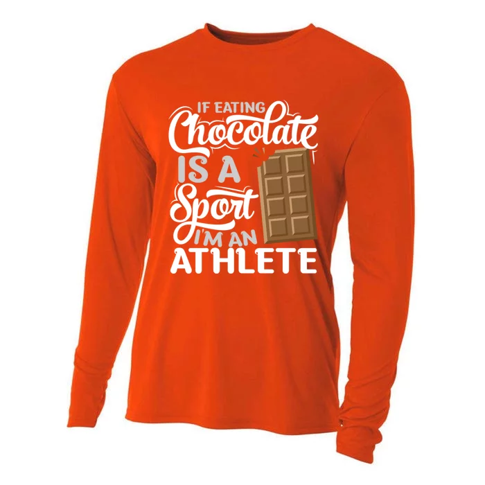 Chocolate Bar Lover Gift Chocoholic Choco Sweets Bar Chocolate Gift Cooling Performance Long Sleeve Crew