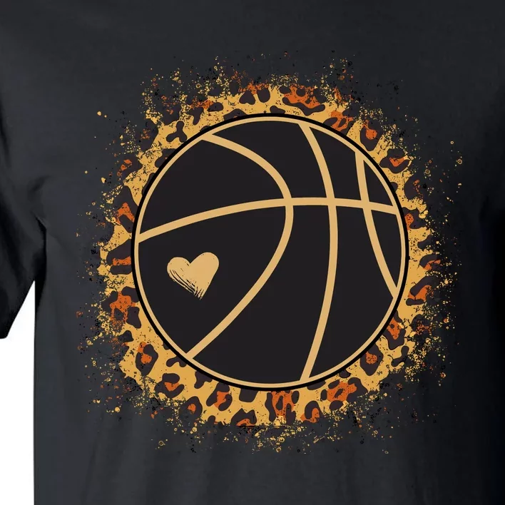 Cute Basketball Leopard Print Female Basketball Player Tall T-Shirt