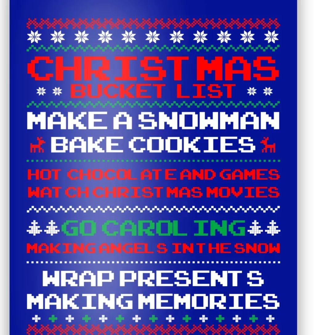 Christmas Bucket List Make Snow Bake Cookies Cool Gift Poster