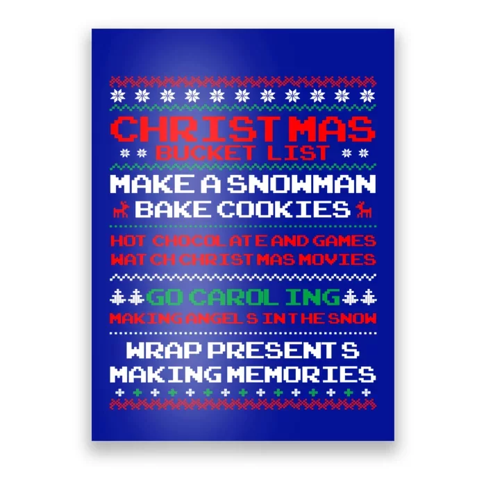 Christmas Bucket List Make Snow Bake Cookies Cool Gift Poster