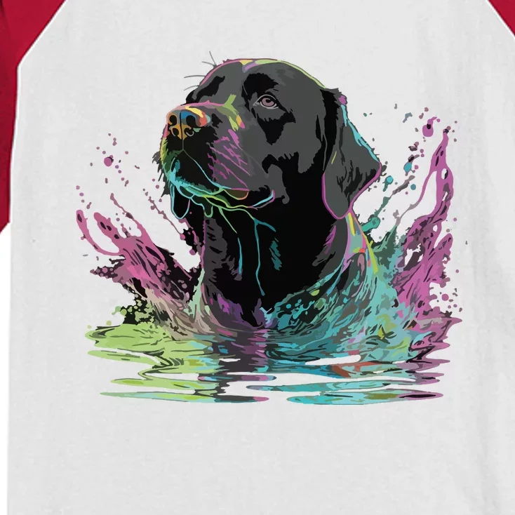 Cute Black Lab Black Labrador Retriever Puppy Dog Mom Animal Kids Colorblock Raglan Jersey