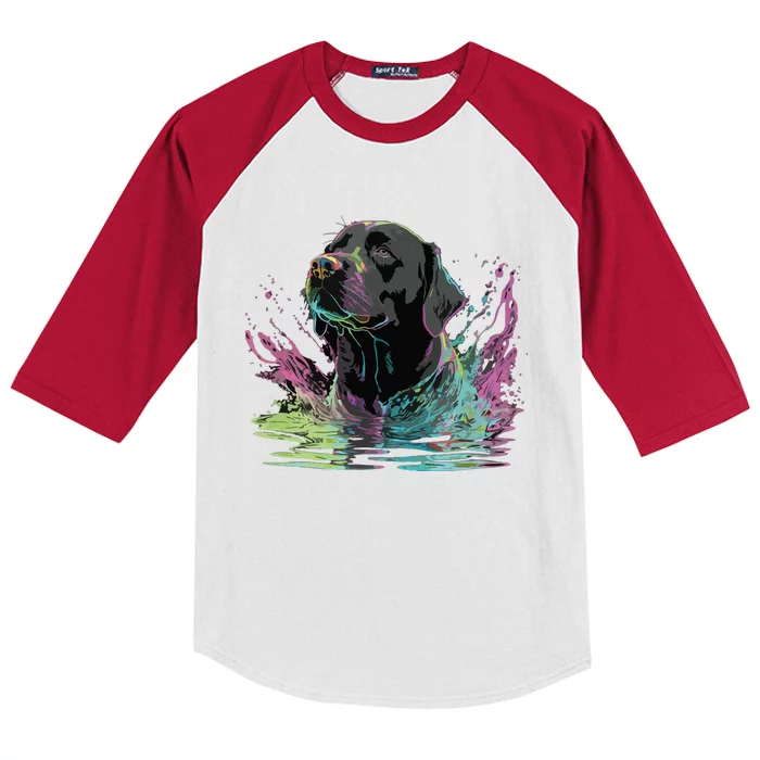 Cute Black Lab Black Labrador Retriever Puppy Dog Mom Animal Kids Colorblock Raglan Jersey