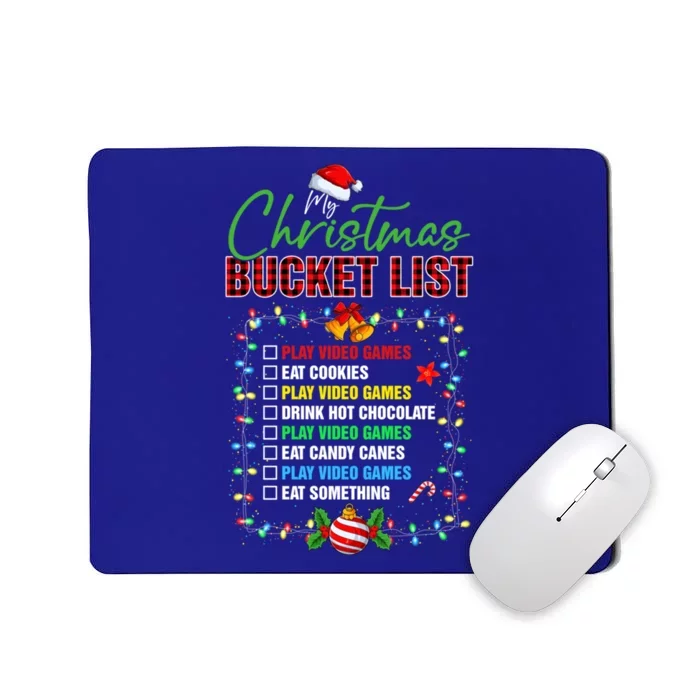 Christmas Bucket List Santa Hat And Christmas Lights Xmas Pjs Great Gift Mousepad