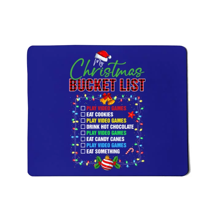 Christmas Bucket List Santa Hat And Christmas Lights Xmas Pjs Great Gift Mousepad