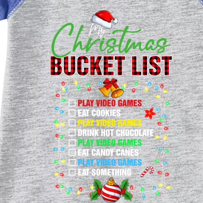 Christmas Bucket List Santa Hat And Christmas Lights Xmas Pjs Great Gift Infant Baby Jersey Bodysuit