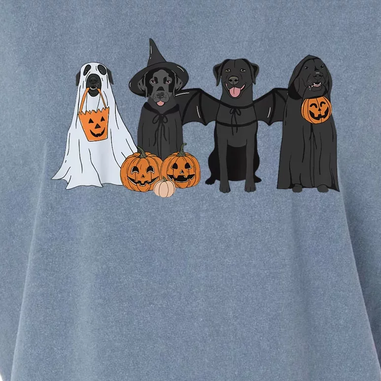 Cute Black Labrador Dog Halloween Pumpkin Labrador Dog Mom Garment-Dyed Women's Muscle Tee