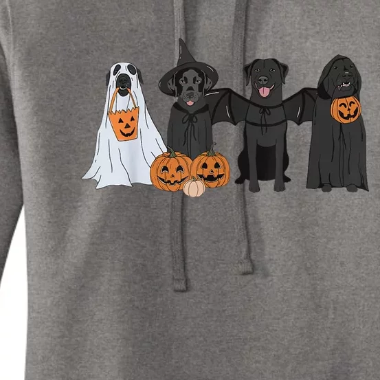 Cute Black Labrador Dog Halloween Pumpkin Labrador Dog Mom Women's Pullover Hoodie