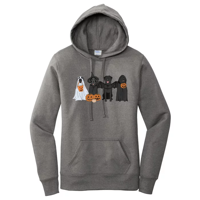 Cute Black Labrador Dog Halloween Pumpkin Labrador Dog Mom Women's Pullover Hoodie