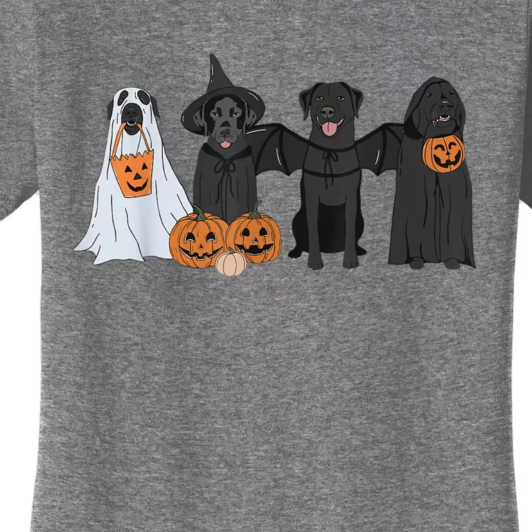 Cute Black Labrador Dog Halloween Pumpkin Labrador Dog Mom Women's T-Shirt