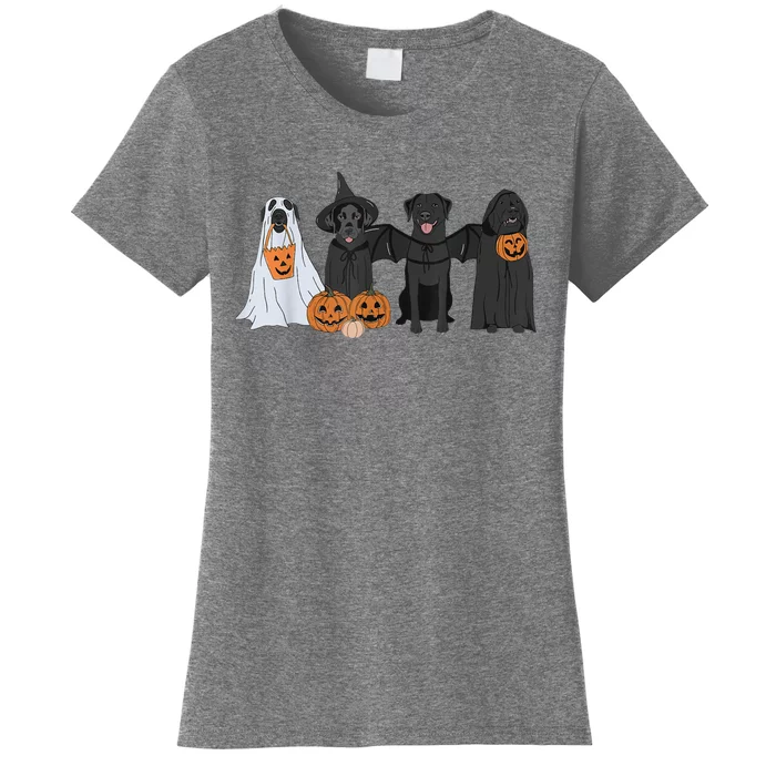 Cute Black Labrador Dog Halloween Pumpkin Labrador Dog Mom Women's T-Shirt