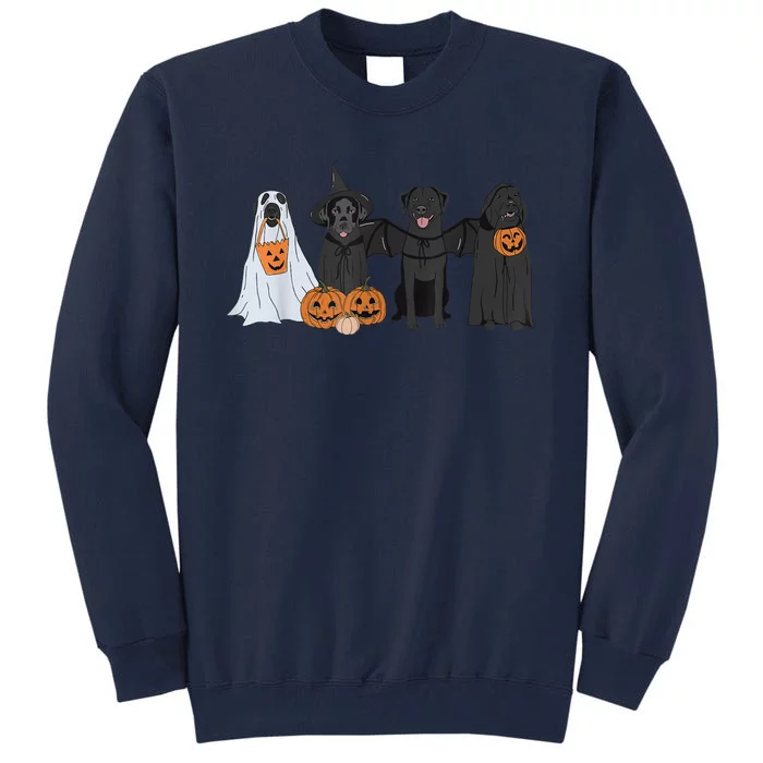 Cute Black Labrador Dog Halloween Pumpkin Labrador Dog Mom Tall Sweatshirt