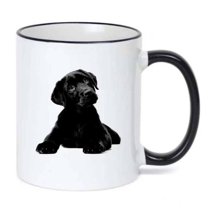 Cute Black Lab Puppy Dog Animal Lover Gift Black Color Changing Mug