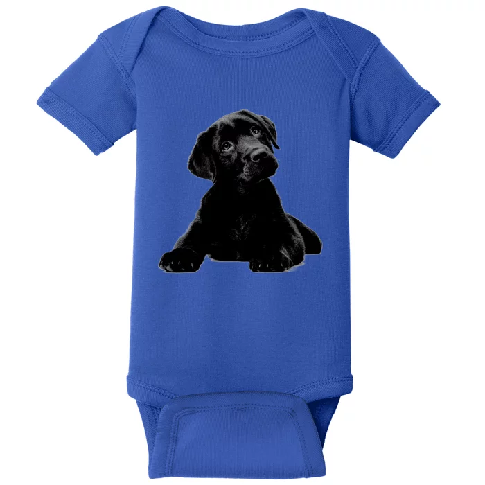 Cute Black Lab Puppy Dog Animal Lover Gift Baby Bodysuit