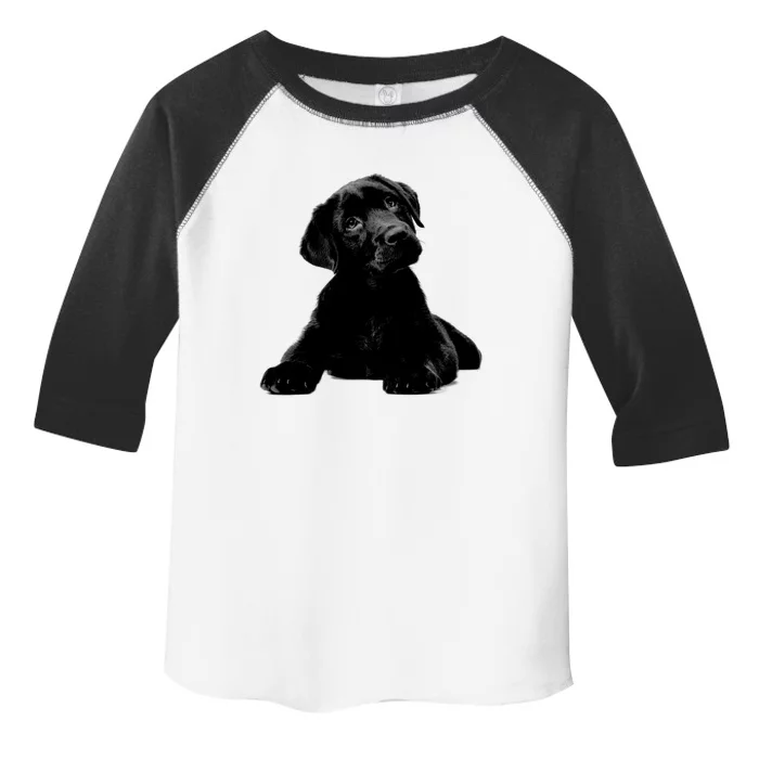 Cute Black Lab Puppy Dog Animal Lover Gift Toddler Fine Jersey T-Shirt