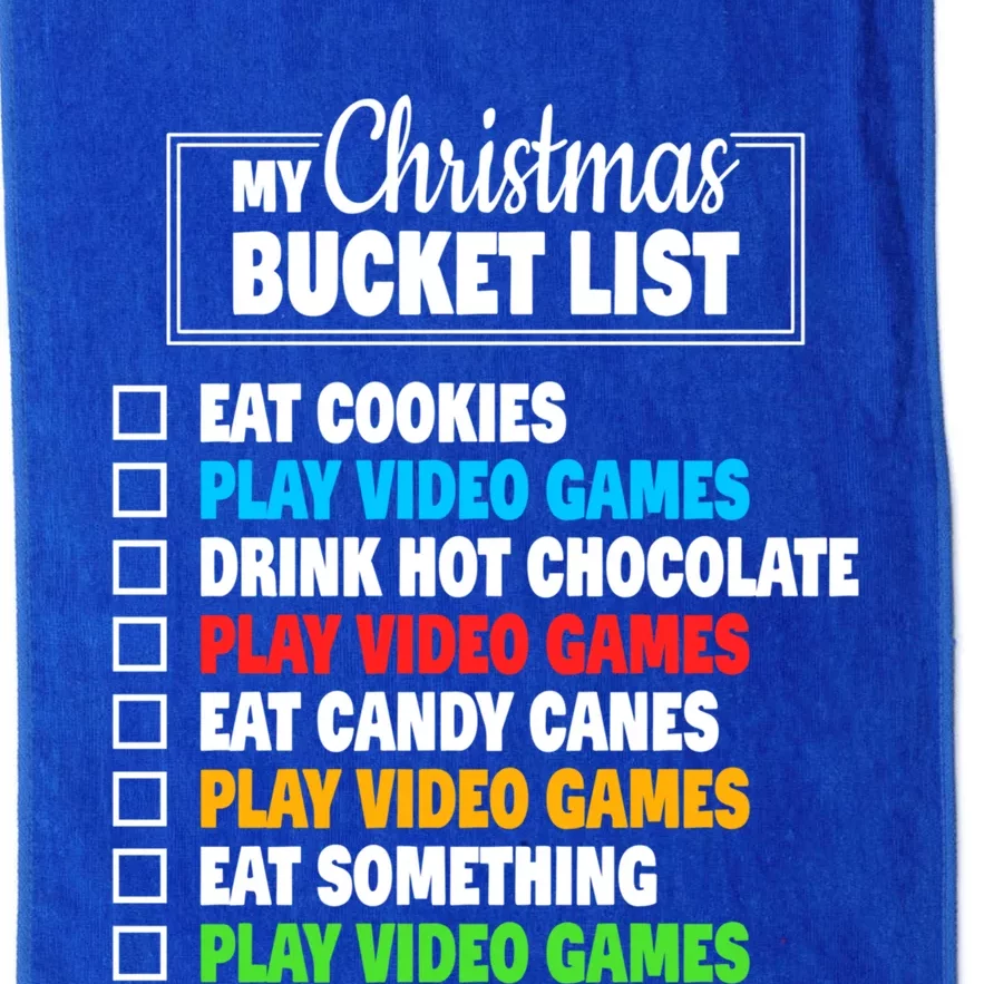 Christmas Bucket List Video Gamer Xmas Cute Gift Platinum Collection Golf Towel