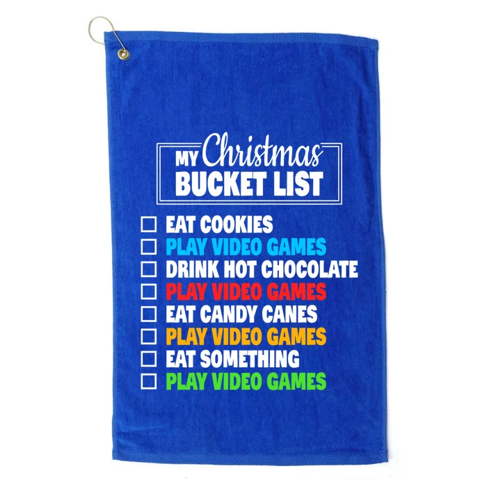 Christmas Bucket List Video Gamer Xmas Cute Gift Platinum Collection Golf Towel