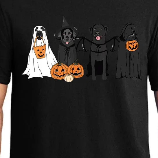 Cute Black Labrador Dog Halloween Pumpkin Labrador Dog Mom Pajama Set