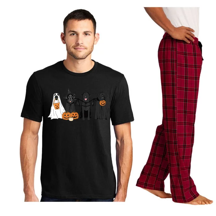 Cute Black Labrador Dog Halloween Pumpkin Labrador Dog Mom Pajama Set