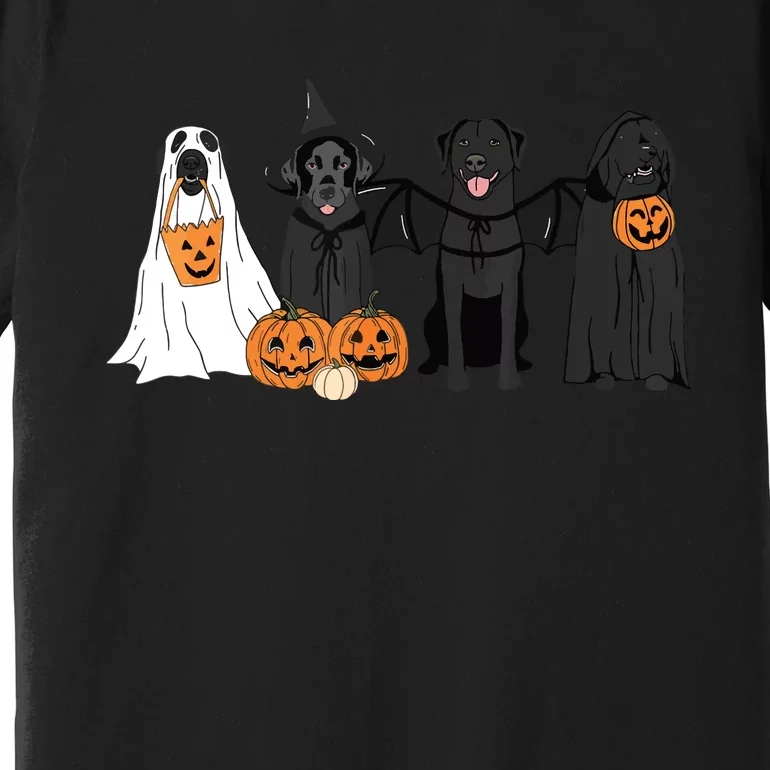 Cute Black Labrador Dog Halloween Pumpkin Labrador Dog Mom Premium T-Shirt