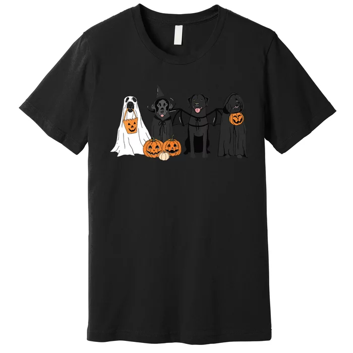 Cute Black Labrador Dog Halloween Pumpkin Labrador Dog Mom Premium T-Shirt