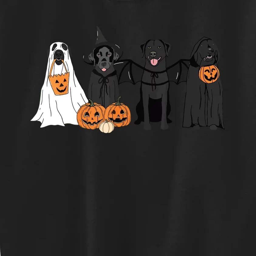 Cute Black Labrador Dog Halloween Pumpkin Labrador Dog Mom Kids Sweatshirt