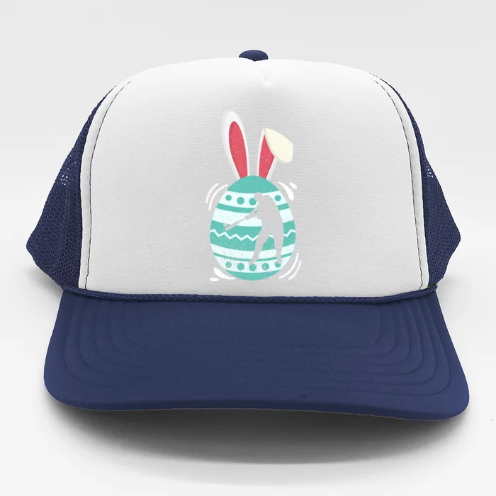 Cute Baseball Lover Easter Eggs Bunny Costume Easter Day Gift Trucker Hat