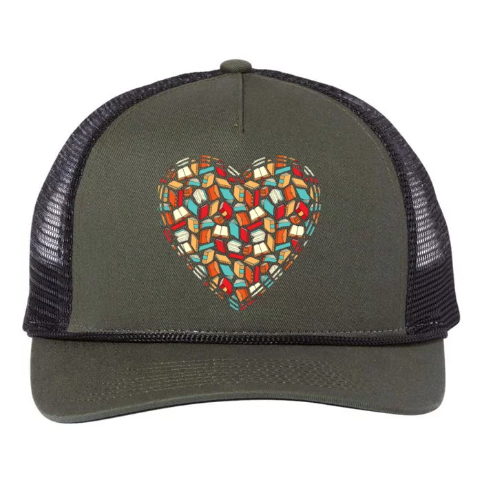 Cute Book Lover Reading Fan Heart Retro Rope Trucker Hat Cap