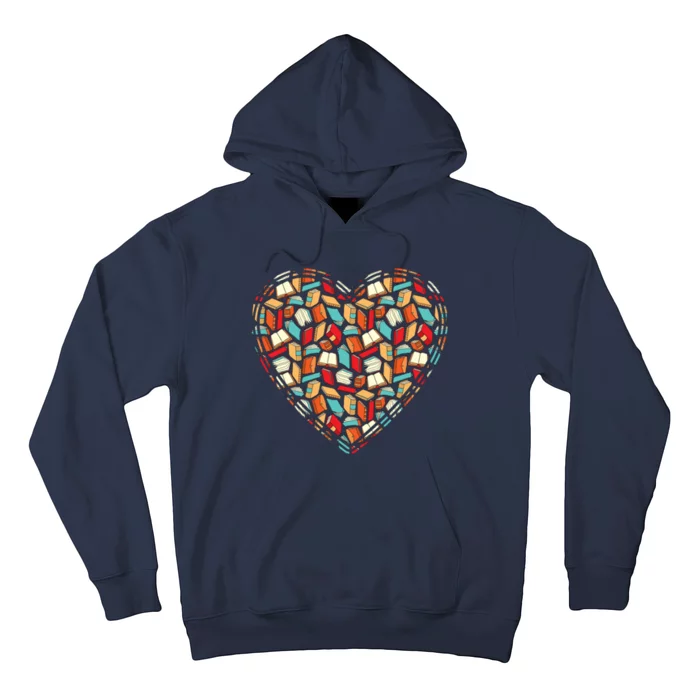 Cute Book Lover Reading Fan Heart Hoodie