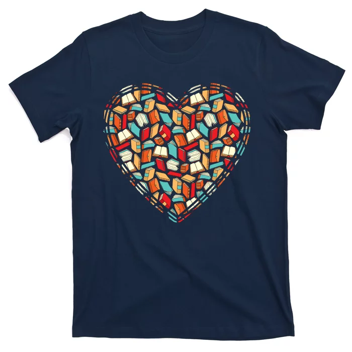 Cute Book Lover Reading Fan Heart T-Shirt