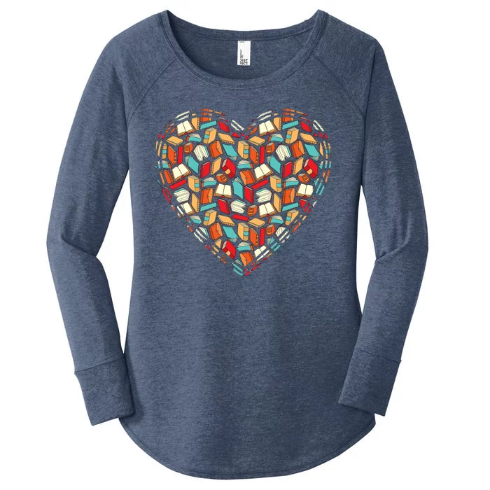 Cute Book Lover Reading Fan Heart Women's Perfect Tri Tunic Long Sleeve Shirt