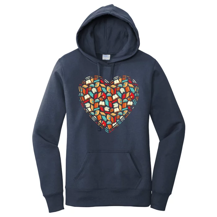 Cute Book Lover Reading Fan Heart Women's Pullover Hoodie